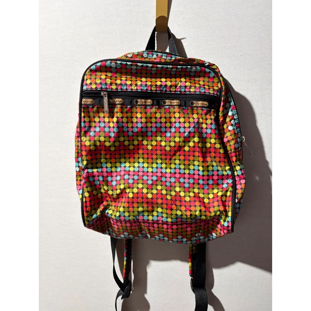 LeSportsac Backpack Colorful Polka Dot Print‎ Nylon Multi
